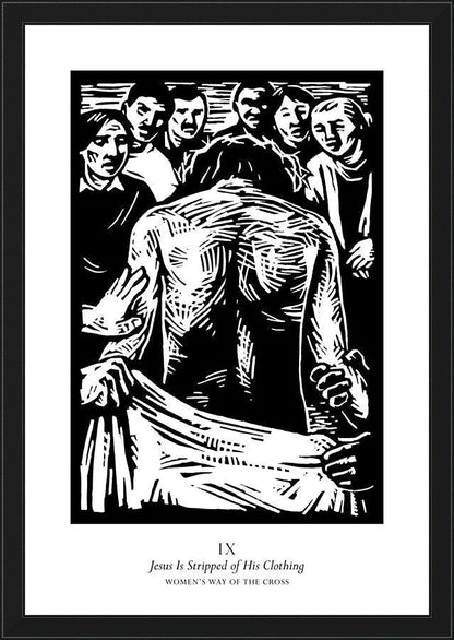Wall Frame Black - Women's Stations of the Cross 09 - Jesus is Stripped of His Clothing by J. Lonneman