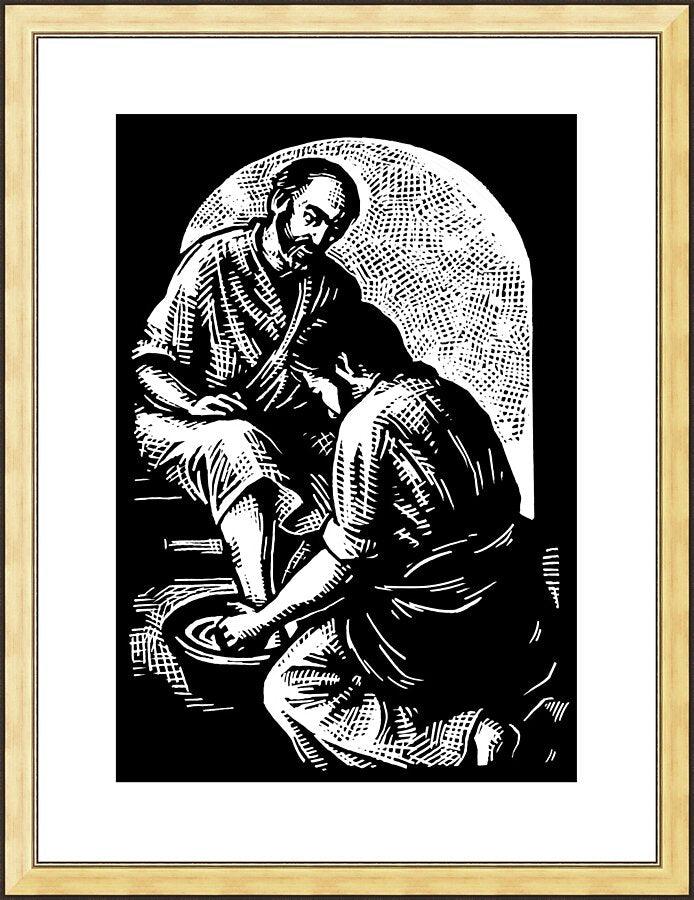 Wall Frame Gold - Jesus Washing Peter's Feet by Julie Lonneman - Trinity Stores