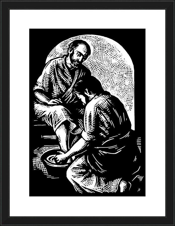Wall Frame Black - Jesus Washing Peter's Feet by J. Lonneman