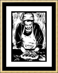 Wall Frame Gold - Kneading Dough by J. Lonneman
