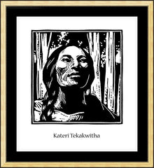 Wall Frame Gold - St. Kateri Tekakwitha by J. Lonneman