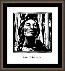 Wall Frame Espresso - St. Kateri Tekakwitha by J. Lonneman