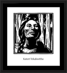 Wall Frame Black - St. Kateri Tekakwitha by J. Lonneman