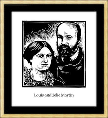 Wall Frame Gold - Sts. Louis and Zélie Martin by J. Lonneman