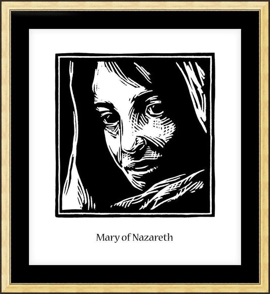 Wall Frame Gold, Matted - Mary of Nazareth by J. Lonneman