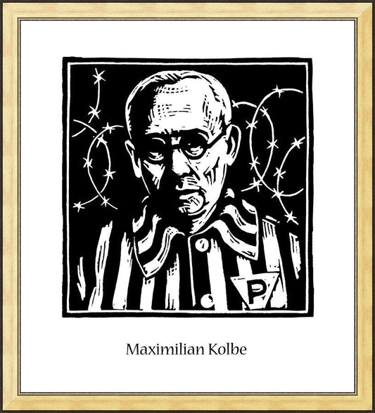 Wall Frame Gold - St. Maximilian Kolbe by J. Lonneman