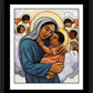 Wall Frame Black, Matted - Madonna and Child with Cherubs by J. Lonneman