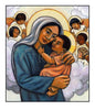 Metal Print - Madonna and Child with Cherubs by Julie Lonneman - Trinity Stores