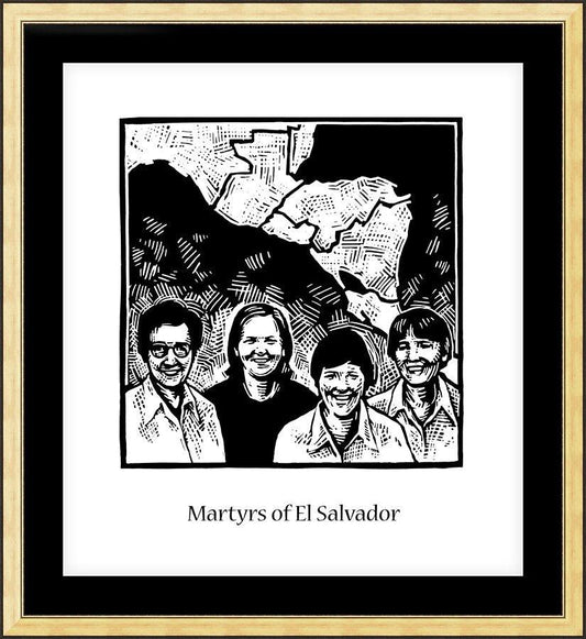 Wall Frame Gold, Matted - Martyrs of El Salvador by J. Lonneman
