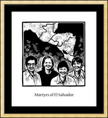 Wall Frame Gold - Martyrs of El Salvador by J. Lonneman