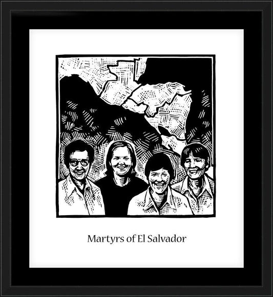 Wall Frame Black, Matted - Martyrs of El Salvador by J. Lonneman