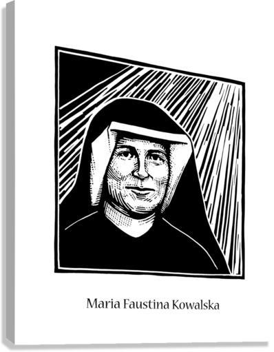 Canvas Print - St. Maria Faustina Kowalska by Julie Lonneman - Trinity Stores