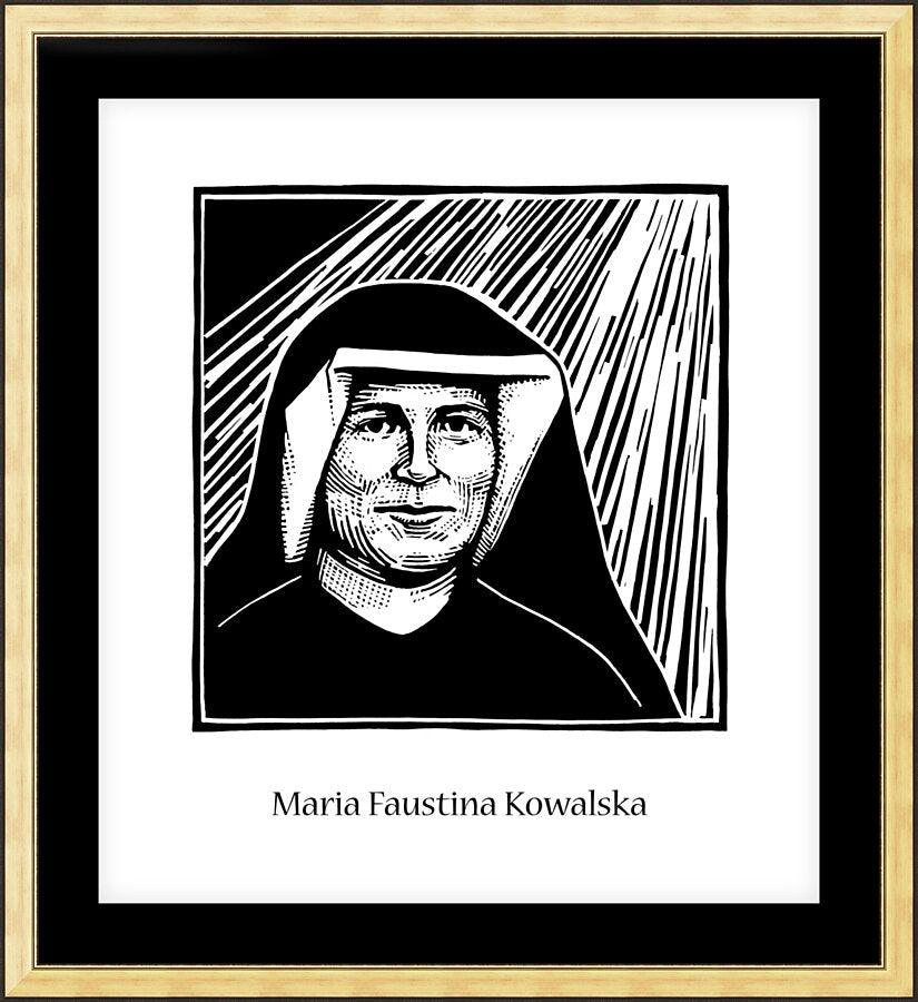 Wall Frame Gold, Matted - St. Maria Faustina Kowalska by Julie Lonneman - Trinity Stores