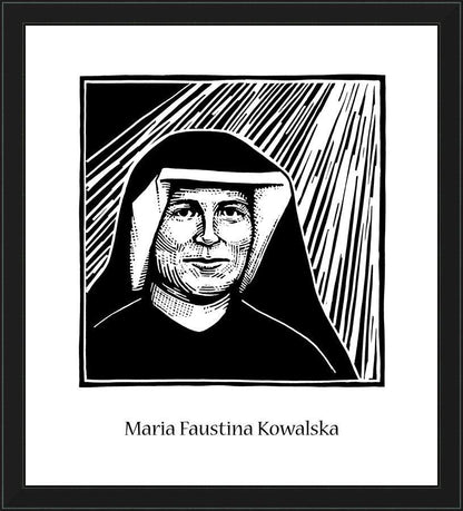 Wall Frame Black - St. Maria Faustina Kowalska by Julie Lonneman - Trinity Stores