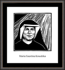 Wall Frame Espresso - St. Maria Faustina Kowalska by J. Lonneman