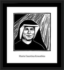 Wall Frame Black - St. Maria Faustina Kowalska by J. Lonneman