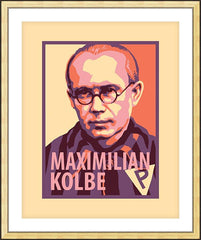 Wall Frame Gold - St. Maximilian Kolbe by J. Lonneman
