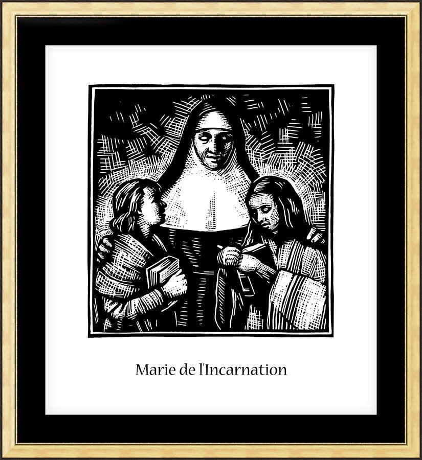 Wall Frame Gold, Matted - St. Marie of the Incarnation by Julie Lonneman - Trinity Stores