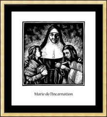 Wall Frame Gold - St. Marie of the Incarnation by J. Lonneman