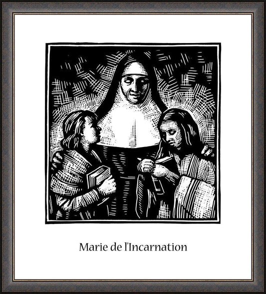 Wall Frame Espresso - St. Marie of the Incarnation by J. Lonneman