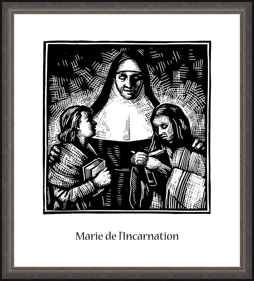 Wall Frame Espresso - St. Marie of the Incarnation by Julie Lonneman - Trinity Stores