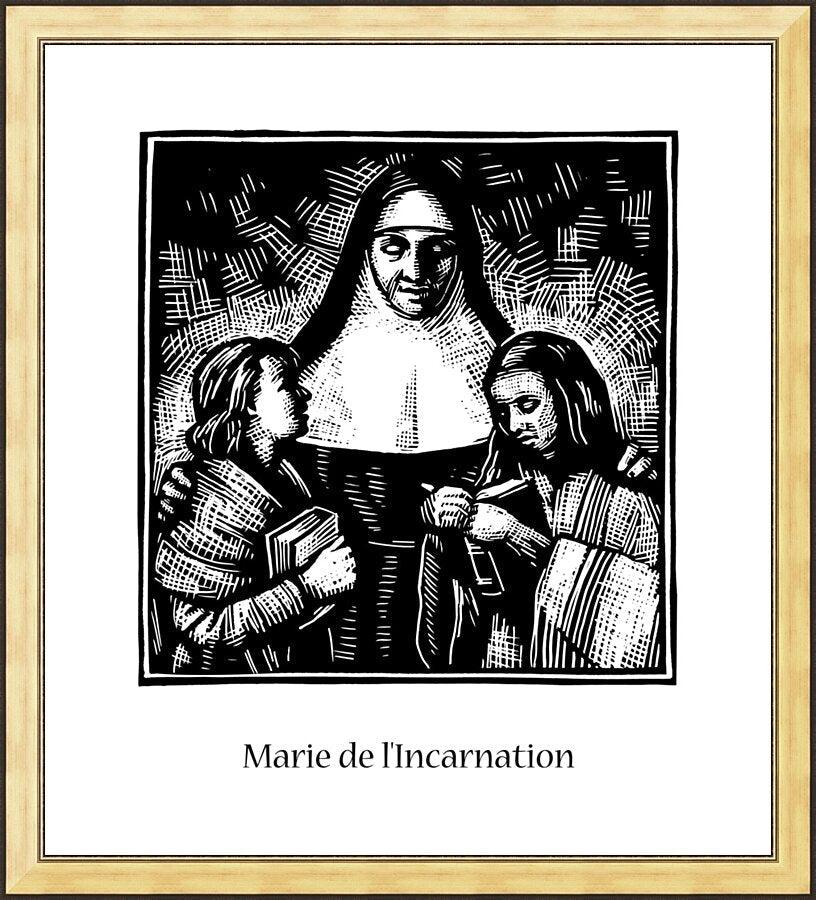 Wall Frame Gold - St. Marie of the Incarnation by Julie Lonneman - Trinity Stores