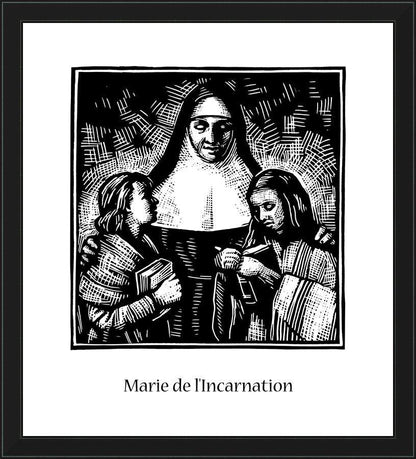 Wall Frame Black - St. Marie of the Incarnation by Julie Lonneman - Trinity Stores