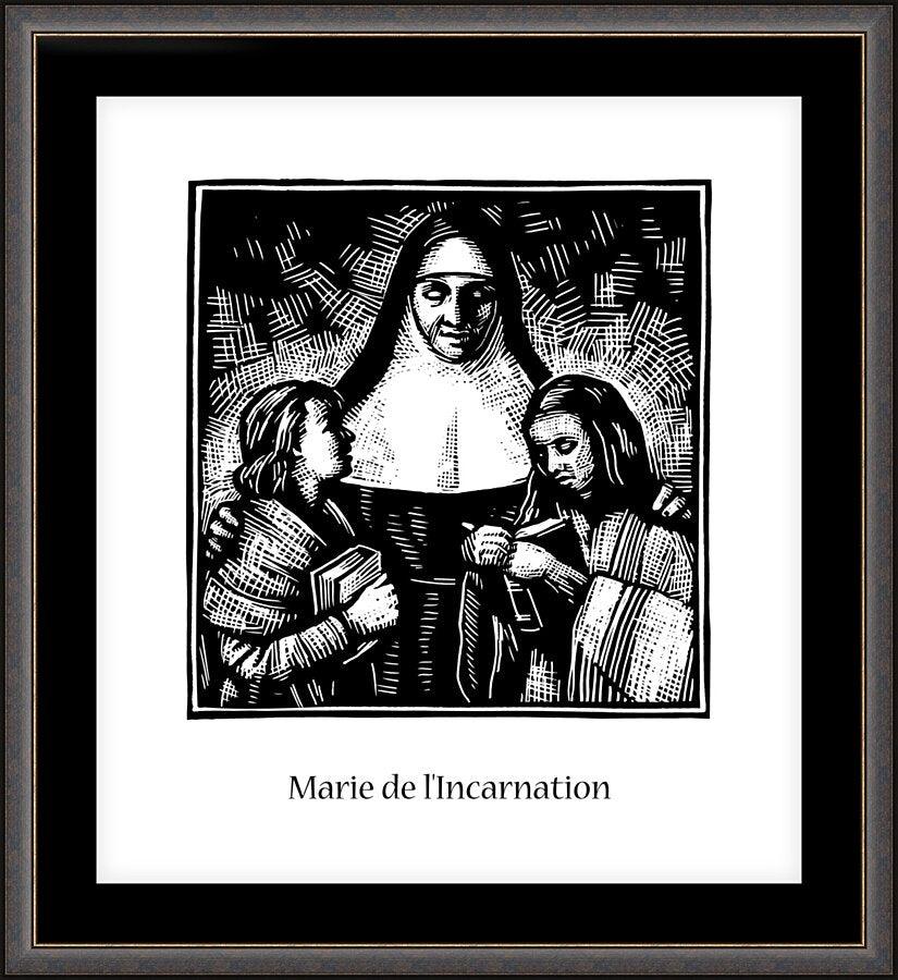 Wall Frame Espresso, Matted - St. Marie of the Incarnation by Julie Lonneman - Trinity Stores