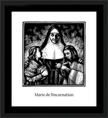 Wall Frame Black - St. Marie of the Incarnation by J. Lonneman