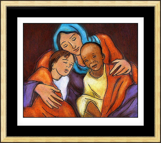 Wall Frame Gold, Matted - Mother of Mercy by J. Lonneman