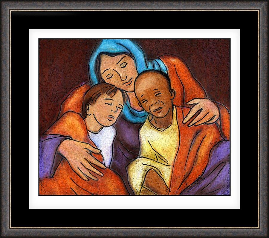 Wall Frame Espresso, Matted - Mother of Mercy by J. Lonneman