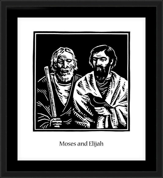 Wall Frame Black, Matted - Moses and Elijah by J. Lonneman