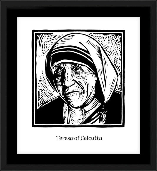 Wall Frame Black, Matted - St. Teresa of Calcutta by J. Lonneman