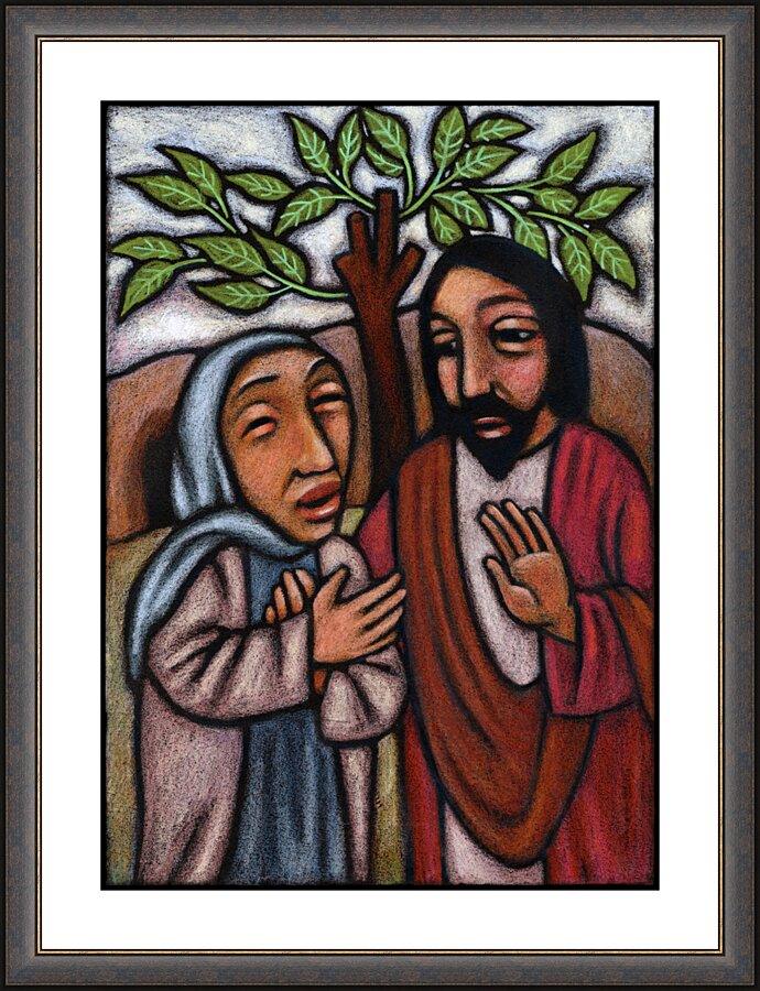 Wall Frame Espresso - Lent, 5th Sunday - Martha Pleads With Jesus by Julie Lonneman - Trinity Stores