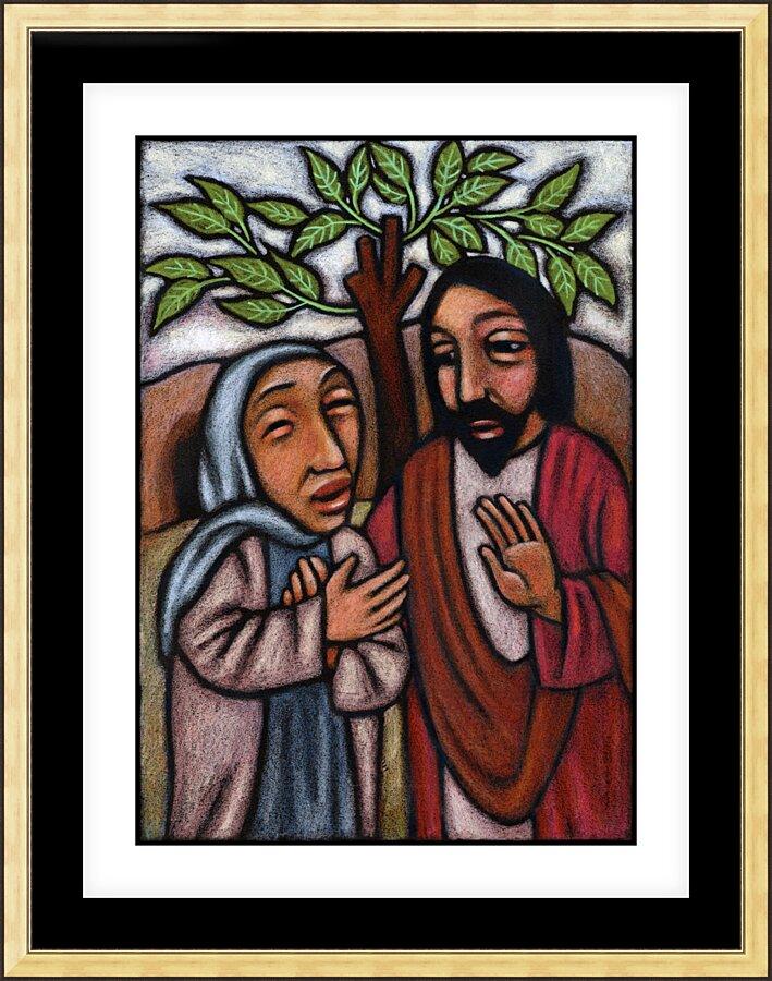 Wall Frame Gold, Matted - Lent, 5th Sunday - Martha Pleads With Jesus by Julie Lonneman - Trinity Stores