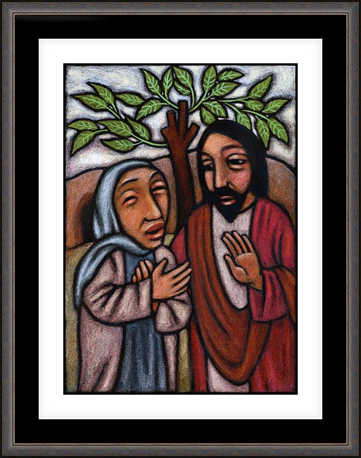 Wall Frame Espresso, Matted - Lent, 5th Sunday - Martha Pleads With Jesus by Julie Lonneman - Trinity Stores