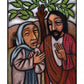 Wall Frame Espresso, Matted - Lent, 5th Sunday - Martha Pleads With Jesus by Julie Lonneman - Trinity Stores