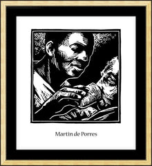 Wall Frame Gold - St. Martin de Porres by J. Lonneman