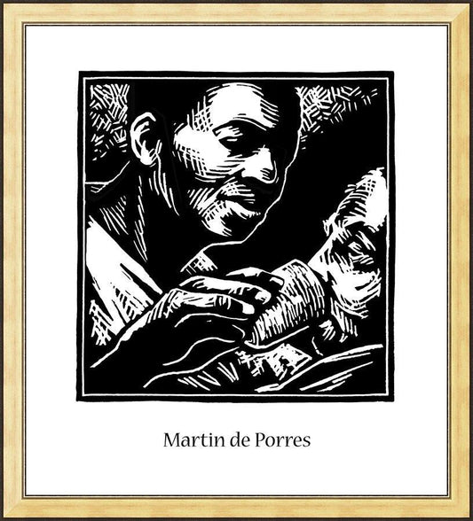 Wall Frame Gold - St. Martin de Porres by J. Lonneman