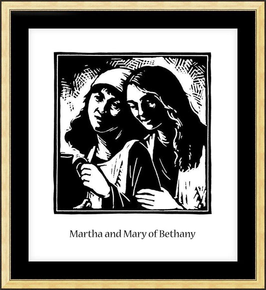 Wall Frame Gold, Matted - St. Martha and Mary by J. Lonneman