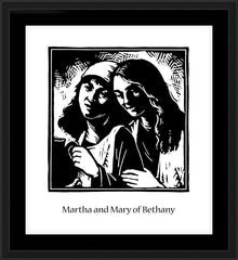Wall Frame Black - St. Martha and Mary by J. Lonneman