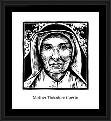 Wall Frame Black - St. Mother Théodore Guérin by J. Lonneman