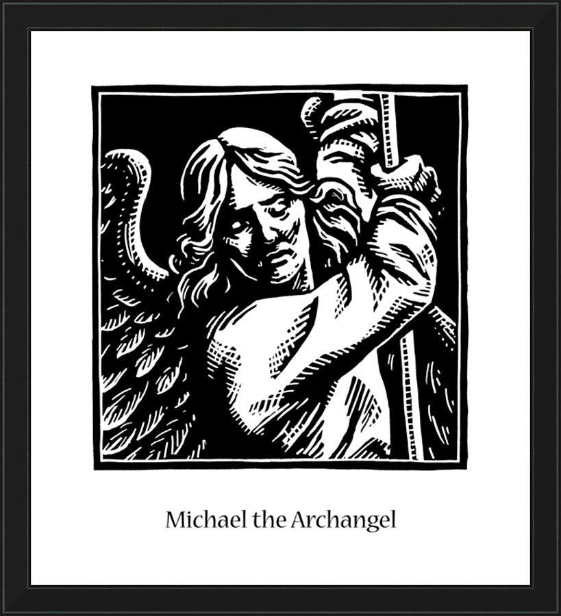 Wall Frame Black - St. Michael Archangel by J. Lonneman