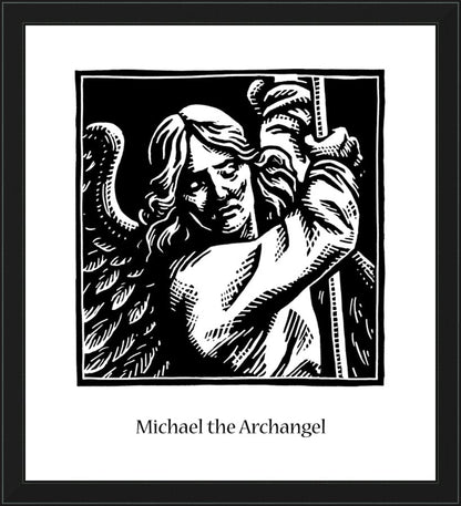 Wall Frame Black - St. Michael Archangel by J. Lonneman