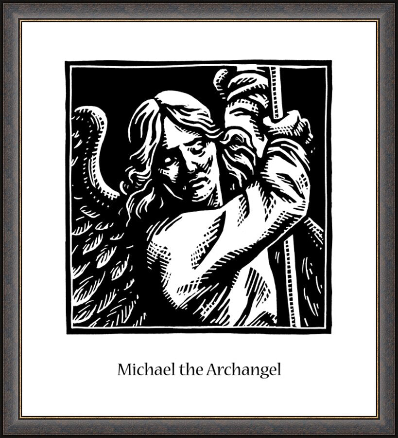 Wall Frame Espresso - St. Michael Archangel by J. Lonneman