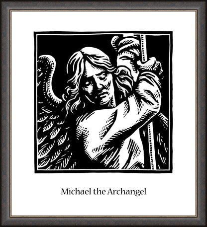 Wall Frame Espresso - St. Michael Archangel by J. Lonneman