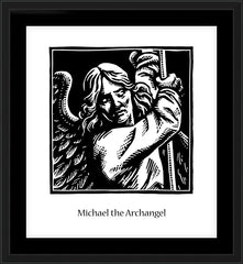 Wall Frame Black - St. Michael Archangel by J. Lonneman
