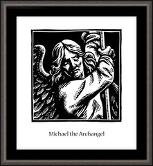 Wall Frame Espresso - St. Michael Archangel by J. Lonneman