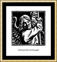 Wall Frame Gold - St. Michael Archangel by J. Lonneman