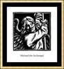 Wall Frame Gold, Matted - St. Michael Archangel by J. Lonneman